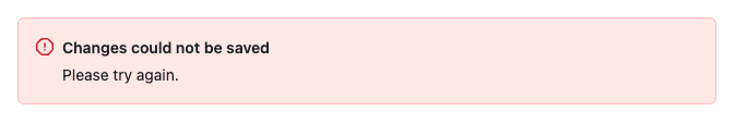 Critical Banner displaying the same error with a title and built-in icon