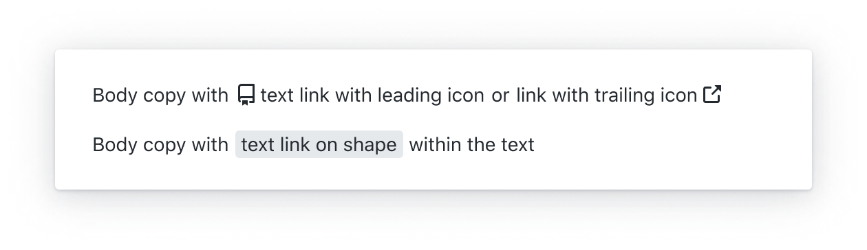 Links with icon or background shape to demarcate it