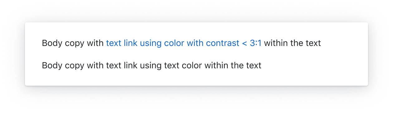 Links using a color with a contrast smaller than 3:1 against the default text color